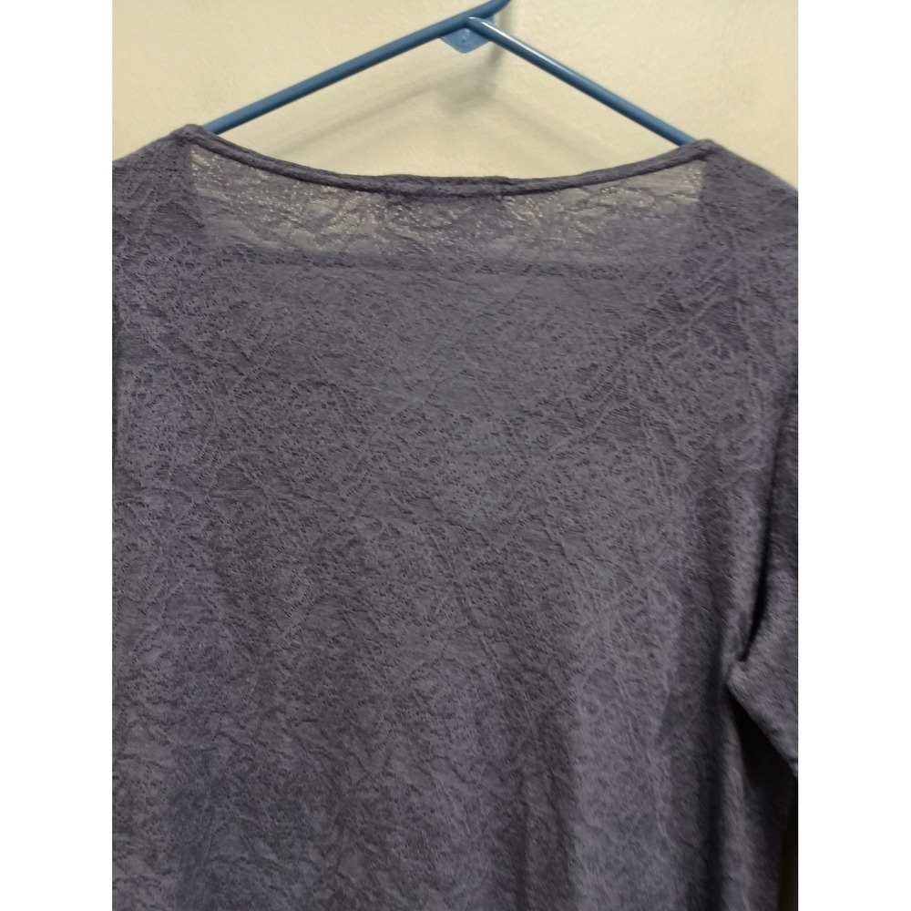 Cut Loose Tunic Top Womens Medium Blue Lagenlook Textured Long Sleeve - Picture 6 of 8